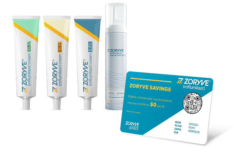 ZORYVE® (roflumilast) cream 0.3%|0.15%|0.05% and Topical Foam 0.3%